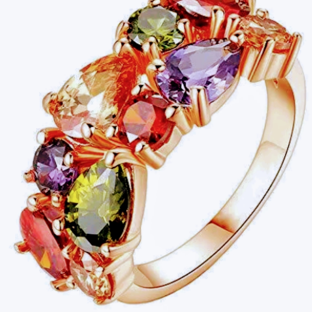 Beautiful ring with lots of color and sparkle size 7 Woman Jewelry Gift
